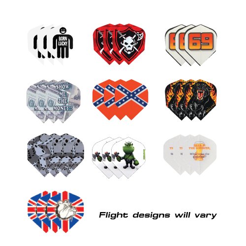 Red Dragon Darts - Surtido de plumas variadas para dardos (30 unidades)