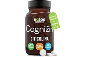 NÄTOO Natoo Citicolina 250 mg Cognizin ® 60 Cpr, Concentrazione e Memoria con CDP Colina, Integratore di Citicolina Pura per Performance Mentale con Alta Biodisponibilità