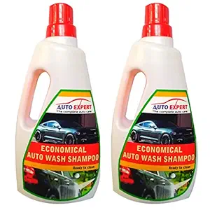 AUTO Expert Economical Auto Wash Shampoo pH Neutral Formula Daily Use Purpose for Car Bike Leaves No Spot 1 LTR (Pack of 2)