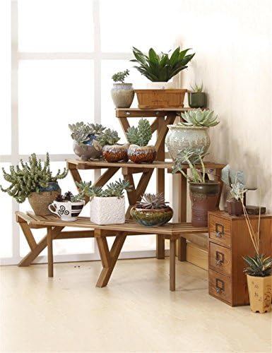 Plant shelf 3 - Tier Solid Wood Corner Ladder Flwoer Pot Shelf Flower Rack Plant Pot Holder Assembly Flower Pot Shelf balcony flower rack