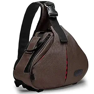 CADeN Camera Bag Sling Backpack Camera Case Waterproof with Rain Cover Tripod Holder, Compatible for DSLR/SLR Mirrorless Cameras (Canon Nikon Sony Pentax) and Accessories Coffee