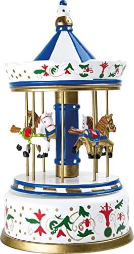Large clockwork carousel music box vintage style merry go round