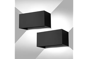 ENCOFT 2pcs Applique Murale Extérieur 24W LED, Éclairage Luminaire Murale Extérieur Interieur Angle Réglable, en Aluminium IP65 Étanche, Lumière Blanc Froid 6000K pour Couloir Jardin Chambre, Noir