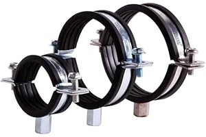 DAW21ONLINESHOP Morsetto per tubi a vite 20-112mm galvanizzato con inserto in gomma Morsetto a due bulloni (38-42 mm, 50 pezzi)