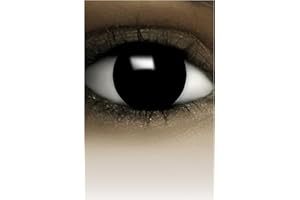 FXCONTACTS Lentes de contacto BLACK negras para Halloween, 1 par, sin receta