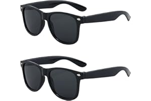 FveVqe 2Pcs Boys Sunglasses Age 6, Classic Style Retro Kids Black Sunglasses For Boys and Girls Age 3-10, Kids Beach,School,Shopping,Party