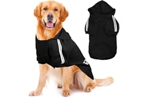 Voarge - Abrigo con capucha cálido para perro, ropa de invierno con botones para perros grandes, suéter de gran tamaño (negro, 9XL)