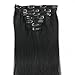 Clip In Human Hair Extensions 14inch 100g Natural black DOUBLE WEFTS Thick Full Head Remy Real Natural Hair Extensions
