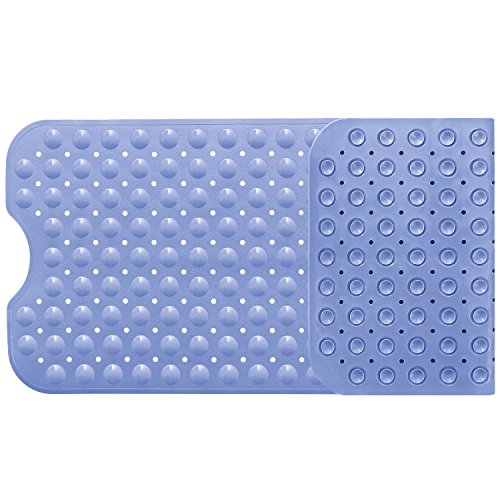 Norcho Extralange Rutschfeste Badewanneneinlage Badematte mit Saugnäpfen 100x40cm Hellblau - 2