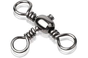 ‎9TONG 9Tong Edelstahl 3way Angeln Wirbel Querlinie Wirbel 3 Way Takelage Salzwasser Süßwasser Angelgerät Anschluss für Löffel Minnow Köder