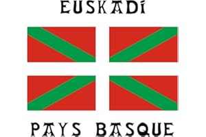 JVM - Autocollant sticker tuning pour voiture, boite à lettre, pc ordinateur portable laptop : (sur fond blanc, Lot de 1 - Drapeau Pays Basque Euskadi 12x12 cm)