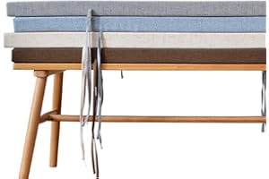 LRuilo Coussin de banc long d'intérieur de qualité supérieure - 3/5 cm d'épaisseur, 100/120 cm - Coussin de banc de jardin 2 ou 3 places pour extérieur (beige, 100 x 35 x 5 cm)