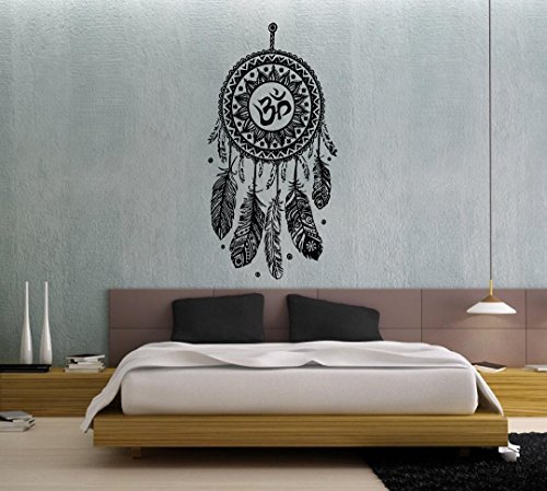 Wandtattoo Traumfänger Federn Hindu Vogel Om Yoga Sticker Vinyl Wall Decor Fototapete Vinyl Schlafzimmer Wandtattoo Dekoration für Zuhause Schlafzimmer Kinderzimmer Wandsticker Wandbilder Wandaufkleber