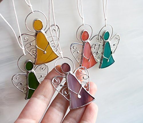 Little Lace Angel Amulet, Cute Christmas Gift, Stained Glass Suncatcher, Silver Holiday Decor, Cozy decore, Home Ideas, Artkvarta Jewelry