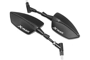 DHWUIASF para Yamaha XMAX300 XMAX400 Xmax X-MAX Xmax 125 XMAX250 Xmax 300 400, Espejos Retrovisores Laterales para Motocicleta, Scooter Universal De 8MM Y 10MM Decorar (Color : Black)