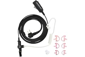 PROMAXPOWER Radio Earpiece Compatible with Motorola 2 Pin, Walkie Talkie Earpiece Headset with Big PTT Mic, Security Covert Air Tube Earpiece for CP040 DP1400 GP68 GP88 GP300 CT150 Two Way Radio