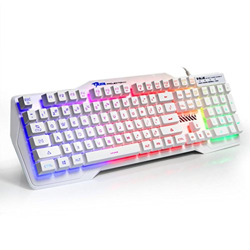Preisvergleich Produktbild K750 Einfache Edition leuchtende Gaming-Tastatur Bunte LED beleuchtete Hintergrundbeleuchtung USB verdrahtete Langlebigkeit bis zu 10 Millionen Mal (Tastatur)
