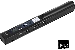 AOZBZ Tragbarer Dokumentenscanner, 900 DPI, Handgerät, USB-Bildscanner, A4, Farbfoto, mobiler Scanner (JPG/PDF-Format, High Speed USB 2.0) (Scanner + 16GTF-Karte)