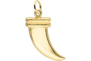 FORME DI LUCCHETTA Lucchetta - 14ct Gold Shark Tooth Pendant for Necklace, Symbol of Strength and Confidence - without chain, Charms for Bracelets Necklaces (up to 4mm), Mens Womens, XD5870-SC55