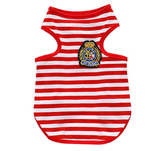 Preisvergleich Produktbild Sanwood Sommer Puppy Dog Pet Cat Streifen Weste T-Shirts Bekleidung