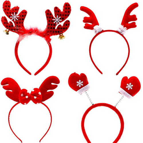 Preisvergleich Produktbild HLCE 4 STÜCKE Weihnachtsschmuck Stirnband Stirnband Haarnadel Dekoration Erwachsenen Kind Headwear