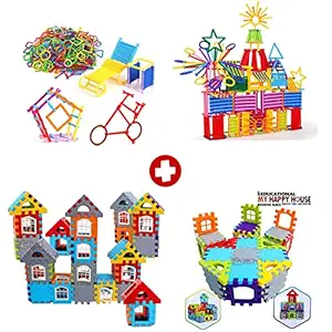 Tzoo Educational Smart Building Stick and House Building Blocks Toy Game Set for 3-8 Years Old Kids Boys & Girls ( Multicolor)