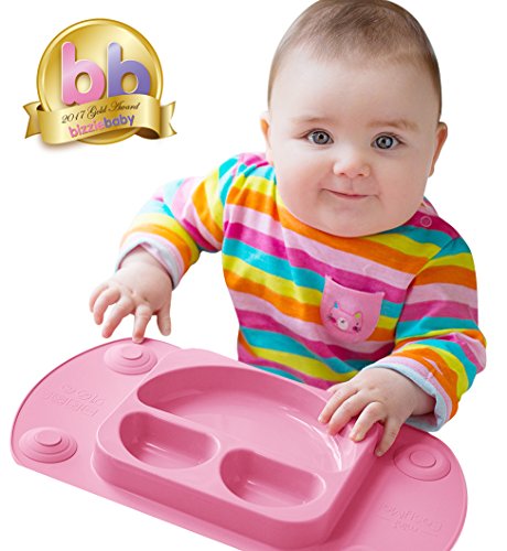 Mini easymat® für Hochstuhl und Travel Füttern. Tragbar Baby Saugnapf Teller & Tisch-Sets in 1 mit Deckel, klappbarer Seiten & Carry Fall. Kleine Sektionaltor Baby Teller perfekt für Baby Abstillen Alter 6 Monat + von Tots R Us