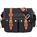 Produktbild KAUKKO Herren Klein Segeltuch Schultasche Brusttasche Umhängetasche Schwarz