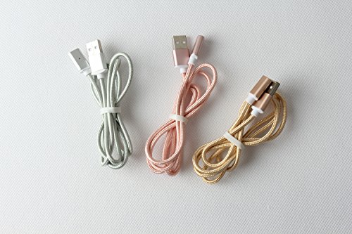 Lively Life 3in1 Magnetisches USB Ladekabel Datenkabel Type C Lightning und Micro USB Nylon braided Kabel für iPhone & Android Smartphones,iPad Tablets ,Macbook Air/Pro,Samsung Galaxy ,LG ,Sony Xperia,Google Pixel,Huawei ,HTC ,OnePlus, Motorola Moto,MP3 players, GPS, Camera and More(3.3ft/1m ,Roségold) - 5