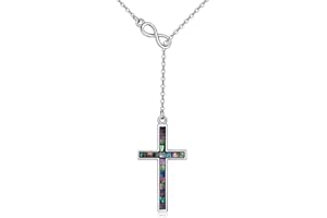 YFN Naszyjnik z celtyckim krzyżem, srebro wysokiej próby, celtycki węzeł, wisiorek Abalone, muszla, krzyż, biżuteria, prezent dla