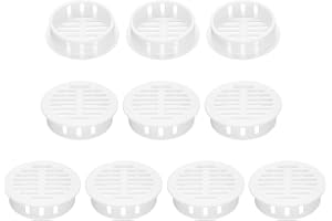 sourcing map 10Pcs 35mm/1.4in Air Vents Circular Soffit Vents, White Plastic Soffit Vent Cover for Bathroom Home, Office, Kitchen, Cabinet, Wardrobe