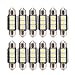 Produktbild Teamyy 10X36 mm 3 5050 SMD Xenon LED Auto Nebellicht Auto KFZ Innenbeleuchtung Licht Innere Leuchtmittel Birne Leuchte Kosmetikspiegel Sonnenblende c5w Soffitte Weiß