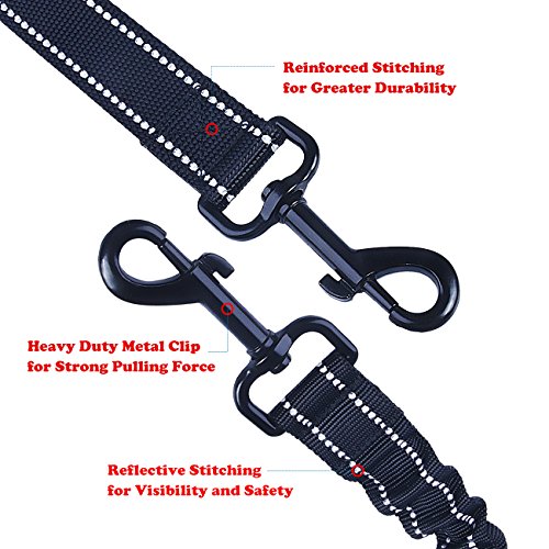 Laisse-double-pour-chien-ou-animal-domestique-Matire-lastique-rflchissante-Absorption-des-chocs--360--Sans-nuds-Marcheentranement-avec-deux-chiens-Sac-ramasse-crottes-inclus