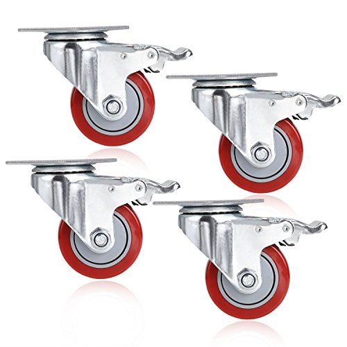 Meditool 4Pcs 75mm Ruedas Pivotantes Ruedas Giratorias para Muebles con