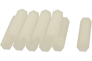 Aexit 10pcs M4 x 30mm Entretoises hexagonales en nylon plastique filetage intérieur femelle-femelle pilier 382Q756