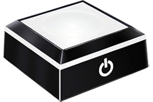 EUSTUMA Base luminosa a LED, espositore quadrato antiscivolo in una varietà di colori, adatto per opere d'arte sferiche in cristallo di vetro (Base a LED per sfera di vetro)