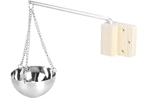 Joyzan Sauna Aroma Bowl, Essential Oil Bowl Cup Stainless Steel Hanging Fragrance Diffuser Container Spa Room Accessories with Swinging Arm Screws for Dry Steam Infrared Wall Mounted Health Care