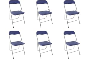 NORDIQ LET'S MAKE HOME NORDIQ - Pack 6 Sillas Plegables - Silla Plegable - Sillas Comedor y Cocina - Ligeras y Resistentes - Diseño Cómodo para Interior y Exterior - Silla Plegable Acolchada - Azules