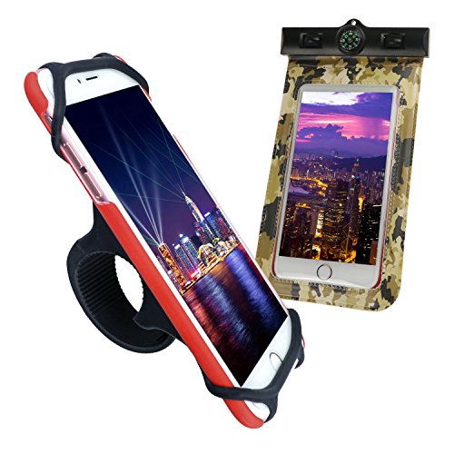 Philonext Universal Bike & Moto telefono in silicone supporto manubrio supporto culla per iPhone 6/5/6s, Samsung Galaxy Note o qualsiasi smartphone & GPS