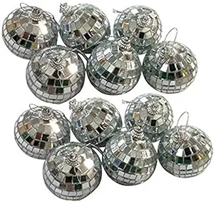 Forty Wings Christmas Xmas 12 Pcs Disco Mirror Balls Tree Hanging Ornaments for Xmas Christmas Craft