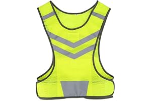Keenso Reflekterande säkerhetsväst med hög synlighet, justerbar Hi-Vis-väst för utomhussport cykling löpning vandring (fluorescerande