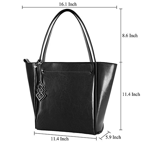 S-ZONE Frauen Echtes Leder Tote Umh  ngetasche Handtasche