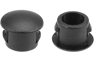 sourcing map Hole Plugs Black Plastic 6mm Snap in Locking Hole Tube(5.5-6mm) Steel Furniture Fencing Post Pipe Insert End Caps for Fitness Equipment 50 Pcs