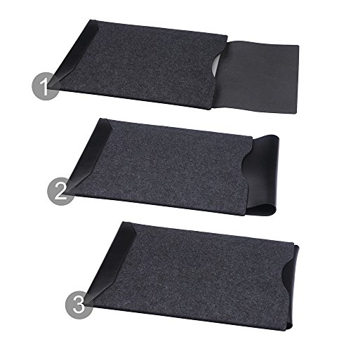GENORTH® Filz Sleeve Hülle Ultrabook Laptop Tasche für MacBook Air & Macbook Pro 13,3 Zoll, MacBook Pro Retina 13 Zoll Hülle mit Geschütztes Inneres und Externes Mousepad (Schwarz) - 5