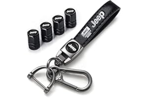 INTERTEST Cuero Llavero de Coche&4 Metal Tapones Rueda Coche para, Conjunto de Accesorios de Coche,reemplazo de Llavero y Tapas Antipolvo para Coche