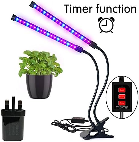 STWIE 2018 Upgrade Dual Head LED Plant Light with 5 Levels Dimmable and timer(3H/6H/12H)