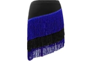 YM YOUMU Gonna Latina da Donna Nappe Tango Vestito Sala da Ballo Rumba Signora Frangia Pratica di Danza con Pantaloncini