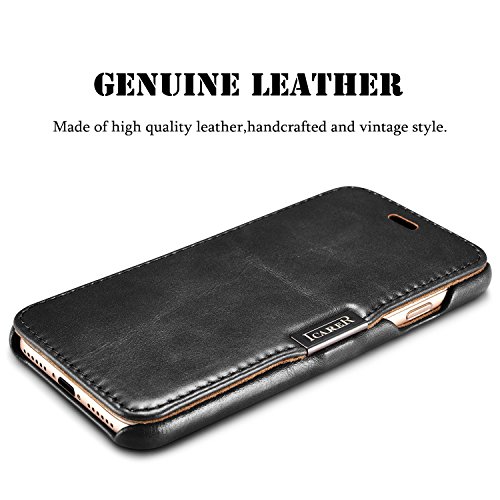 SLEO Funda iPhone 7 iPhone 8 Carcasa con Tapa Cuero Interior Ultra Slim Flip Folio ICARER Case para iPhone 7 iPhone 8 - Retro Negro reviews SLEO Funda iPhone 7 iPhone 8 Carcasa con Tapa Cuero Interior Ultra Slim Flip Folio ICARER Case para iPhone 7 iPhone 8 - Retro Negro