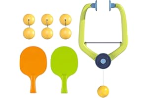 Baoblaze Indoor Hanging Table Tennis, Self Workout Set, PingPong, Parent Child Interaction Toy, Hand Eye Coordination, No Need Table (A with 6 Balls)
