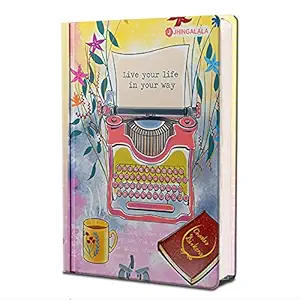 Jhingalala Live Your Life in Your Way Printed Hard Bound A5 Notebook Diary, Gift Diary for Girls, Boys, Men, Women, Office (20 x 14.5 cm, 80 GSM, 190 Ruled Pages)